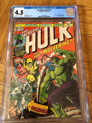 The Incredible Hulk 181 Cgc 4.  5 (nov 1974,  Marvel) 1st App Of Wolverine