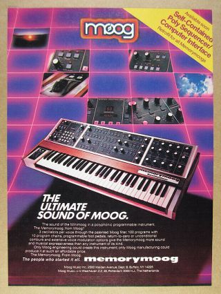 1983 Moog Memorymoog Synth Synthesizer Vintage Print Ad
