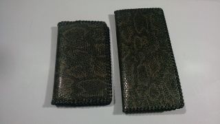 (2) Oil Field Leather Snake Print Pipe Tally Book Covers 8.  75 " X4 ") (6.  5 " X4 " (a)