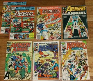 Marvel Avengers Annuals 10 (1st Rogue) X 2,  11,  12,  13,  14,  15 (1981)