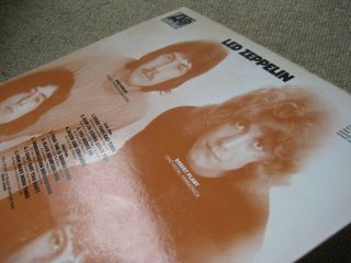 Led Zeppelin I 1 LP Debut Self - Titled UK Transitional ' 72 Red & Plum Cat Deadwax 7