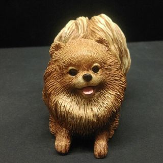 Resin Pomeranian Dog Figurine Model Home/car Dashboard Ornament Decor Gift Us