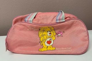 Vintage Care Bear Cousins Duffel Bag Brave Heart Lion Pink