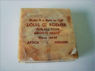 Vintage Advertising Tape Measure Louis C.  Roemer Granite Attica Indiana