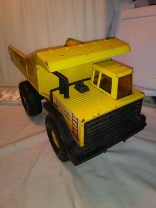 Vintage Tonka Metal Dump Truck Turbo Diesel 17 Inch Yellow Xmb - 975 Tires