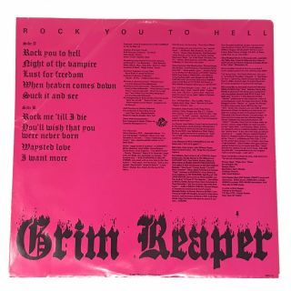 Grim Reaper Rock You To Hell LP Vinyl Record RCA Victor BMG 6250 - 1 - R 1987 7