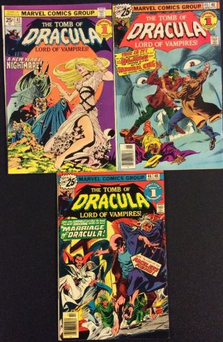The Tomb Of Dracula 43 45 46 Silver Age Marvel Comic Books Horror Marv Wolfman