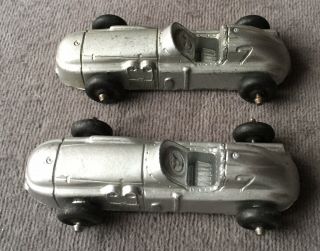 2 Midgetoy Midge Toy Vintage 3 " Race Car Indy Racers Silver 7 Die - Cast