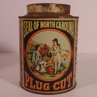 Estate Fresh Seal Of North Carolina Plug Cut Tobacco Tin Can Marburg Bros