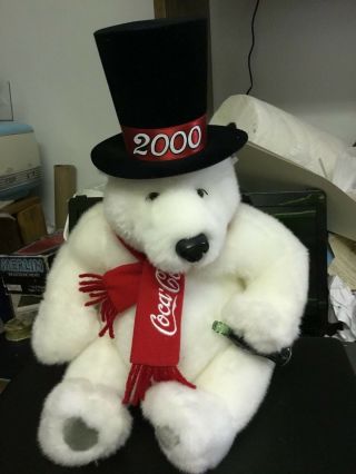 Millenium Coca Cola Coke " 2000 " Year Polar Bear With Top Hat.  Rp