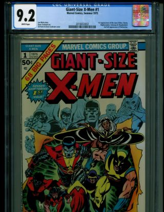 Giant Size X - Men 1 Gcc 9.  2 W/ White Pages Hottest Book Going Atm