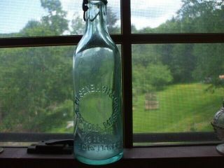 Antique Blob Top Beer Or Soda With Stopper Biesenbach & Co.  Boston Mass.