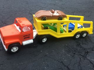 Vintage Plastic Gay Toys Car Carrier Transporter Auto Haul Corvette Pacer Jeep