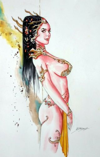 Dejah Thoris Sexy Art Pin - Up 001 By Del Nayra 10 " X 15