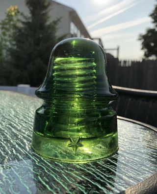 Vintage Green Glass Insulator Cd 162