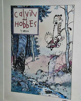 Scarce Bill Watterson Calvin And Hobbes Signed Le Lithograph 1992