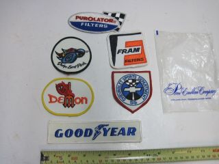 6 Vintage Nos Penn Emblem Patches Goodyear Dodge Scat Pack Demon Fram Chevy Ss