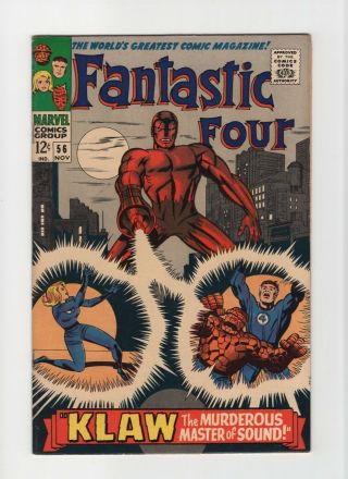 Fantastic Four 56 Vf,  8.  5 Marvel Comic Klaw Cover App Inhumans 12c