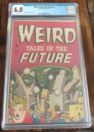 Weird Tales Of The Future 2 Cgc Graded 6.  0 Ow Pgs Basil Wolverton Cover & Art