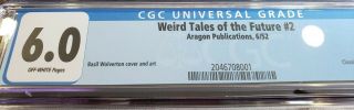WEIRD TALES OF THE FUTURE 2 CGC GRADED 6.  0 OW PGS BASIL WOLVERTON COVER & ART 3