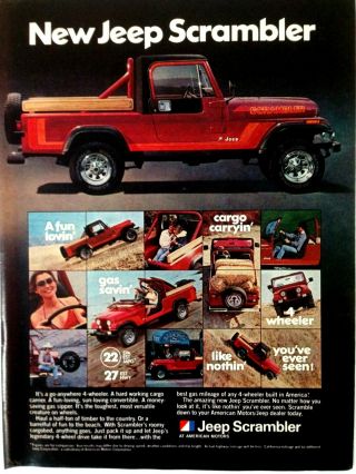 1981 Jeep Scrambler Vintage Print Ad Automobile 4x4 Car Truck