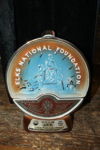 Jim Beam Elks National Foundation 1978 Bottle Decanter 50 Years Of Philanthropy