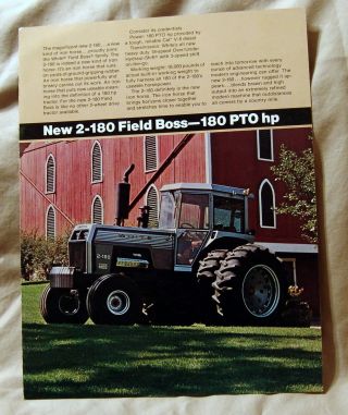 Vintage White Farm Equipment 2 - 180 Tractor Advertising Brochure - Ca 1970 