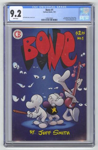 Bone 1 Cgc 9.  2 Cartoon Books Comic 1st Print 1st Fone Smiley Phoney