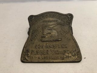 Vintage Advertising Paper Clip “los Angeles Rubber Stamp Co.  ” 15th & L.  A.  Street
