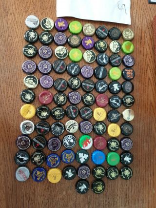 90 X Beer Bottle Crown Caps Tops Various Designs.  Collectable Crafts.  Lot5