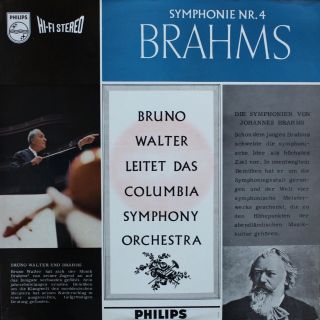 Brahms Symphony N°4 Bruno Walter Philips Hi - Fi Stereo 835 558 Ay Lp