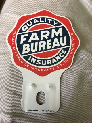 Vintage Farm Bureau Insurance License Plate Topper
