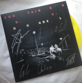 Fontaines D.  C Dogrel Hand Signed / Autographed Transparent Yellow Vinyl