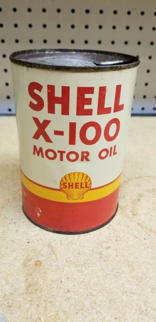 Shell X - 100 Motor Oil Can