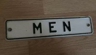 Vintage Embossed Men Restroom Sign