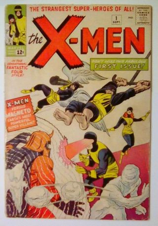 X - Men No.  1 Sept.  1963 1st Magneto Professor X Low Grade Good 2.  0