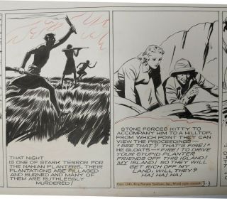 ART,  ALEX RAYMOND,  JUNGLE JIM (1940 - 03 - 03) topper - format Sunday strip 2