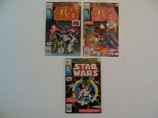 Star Wars 1,  4,  6.  1977 Marvel Comics