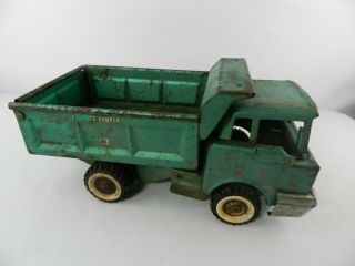 Vintage Structo Pressed Steel Toy Green Dumper Dump Truck Construction Toy 4
