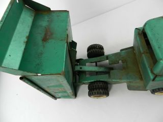 Vintage Structo Pressed Steel Toy Green Dumper Dump Truck Construction Toy 5