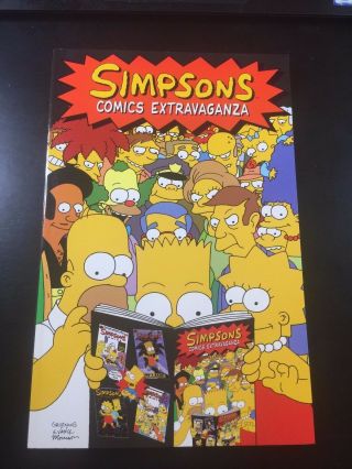 Bongo Simpsons Comics Extravaganza Tpb Signed W/sketch Bill Morrsion Ships