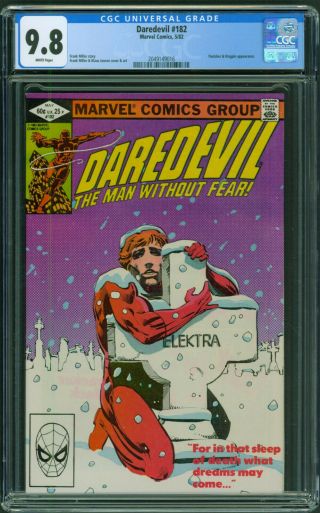Daredevil 182 Cgc 9.  8 Near / White Pages Miller Marvel Comics 1982