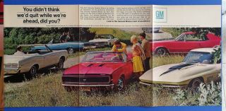 1967 Camaro Ss Pontiac Gto Olds 4 - 4 - 2 Buick Gs - 400 Corvette 6 Page Ad Brochure