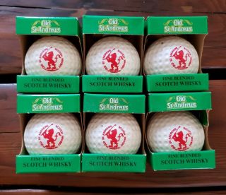 (6) 1982 Old St.  Andrews Scotch Whisky Golf Ball Decanters Rare London