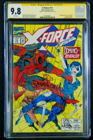 X - Force 11 Cgc Ss 9.  8 Wp 1st Domino Signed By Fabian Nicieza Marvel 1992