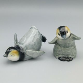 Enesco Baby Penguin Chick Figurines Seagull Avian Porcelain Set Of 2