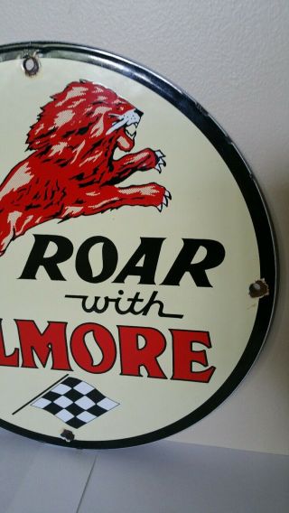 Vintage Roar With Gilmore Porcelain Gas and Oil Pump Plate 2