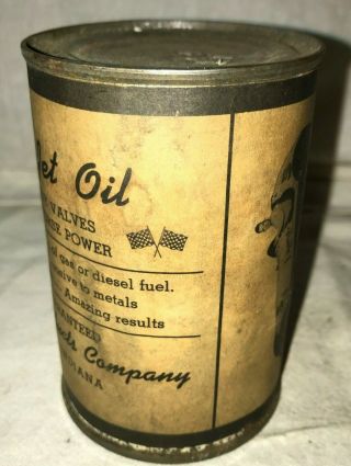 ANTIQUE DYNA JET OIL TIN VINTAGE GAS STATION CAN DECATUR IN INDY CAR 1 4