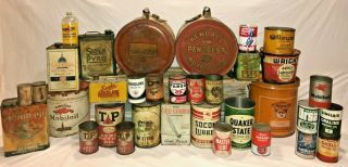 ANTIQUE DYNA JET OIL TIN VINTAGE GAS STATION CAN DECATUR IN INDY CAR 1 8