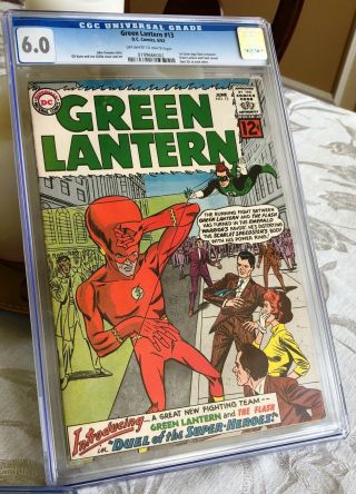 Green Lantern 13; Cgc 6.  0; Silver Age 1962; Flash Cross - Over